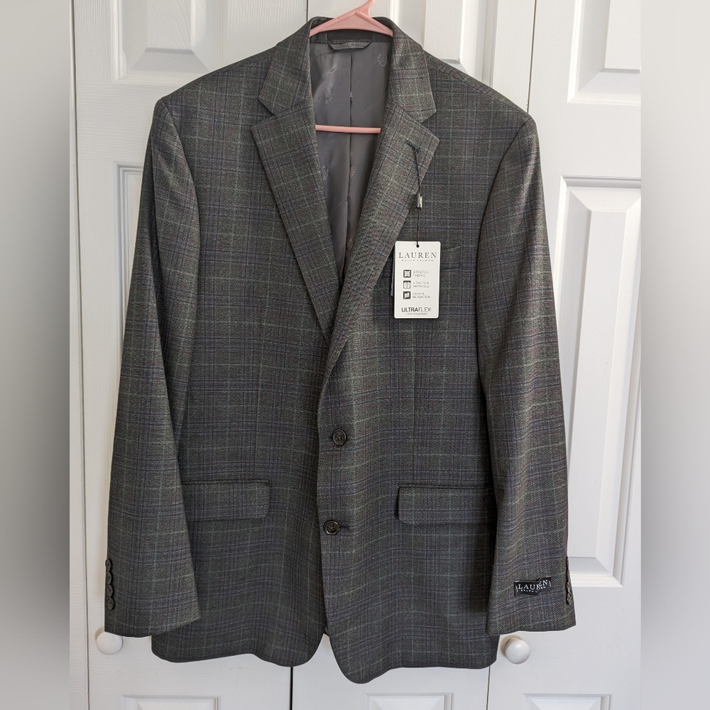 Lauren Ralph Lauren Mens  Sport Coat 44 Long Blazer Plaid Lexington .